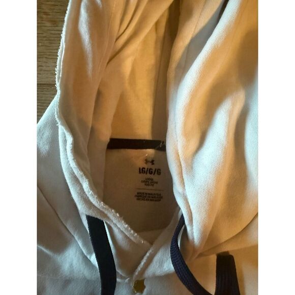 Under Armour Mens White Pullover Hooded Project Rock Sweatshirt Size Large - Picture 3 of 3